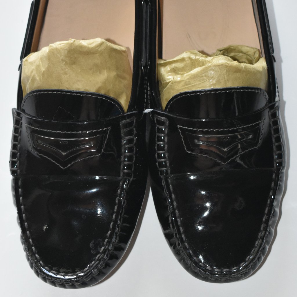 Tod's Gommino Black Patent Driving Loafers Eu 36.5/Us 6.5